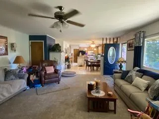 a living room with furniture