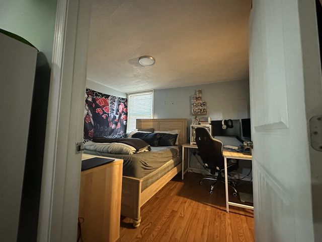 a bedroom with furniture and a window