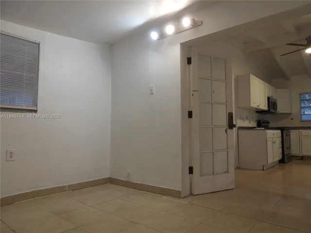 an empty room with closet