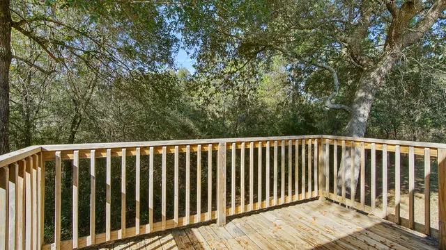 a view of wooden deck