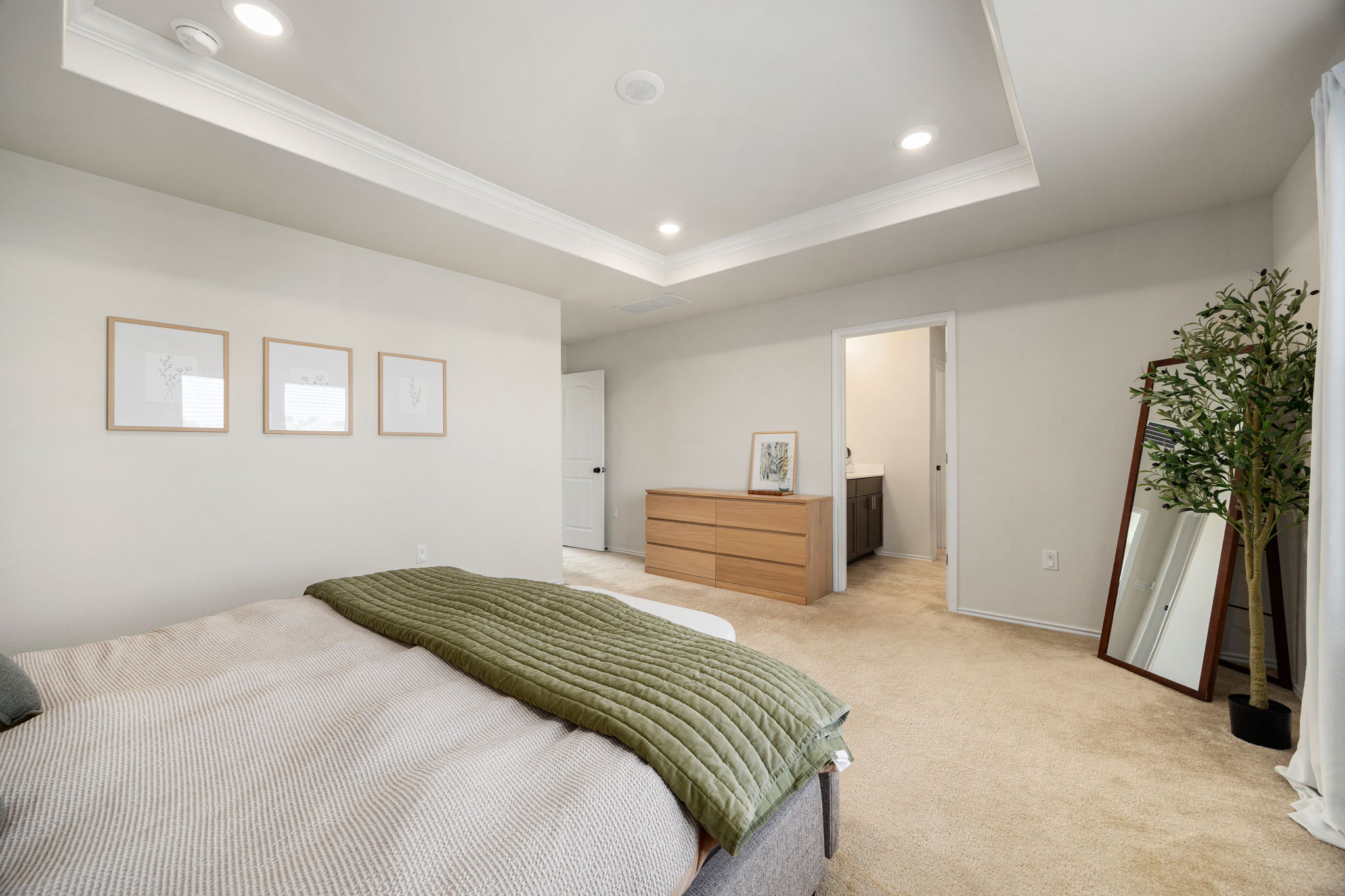 6808 Ellsworth Walk Austin, TX 78724 - Photo 19 of 40 a bedroom with a bed and a couch