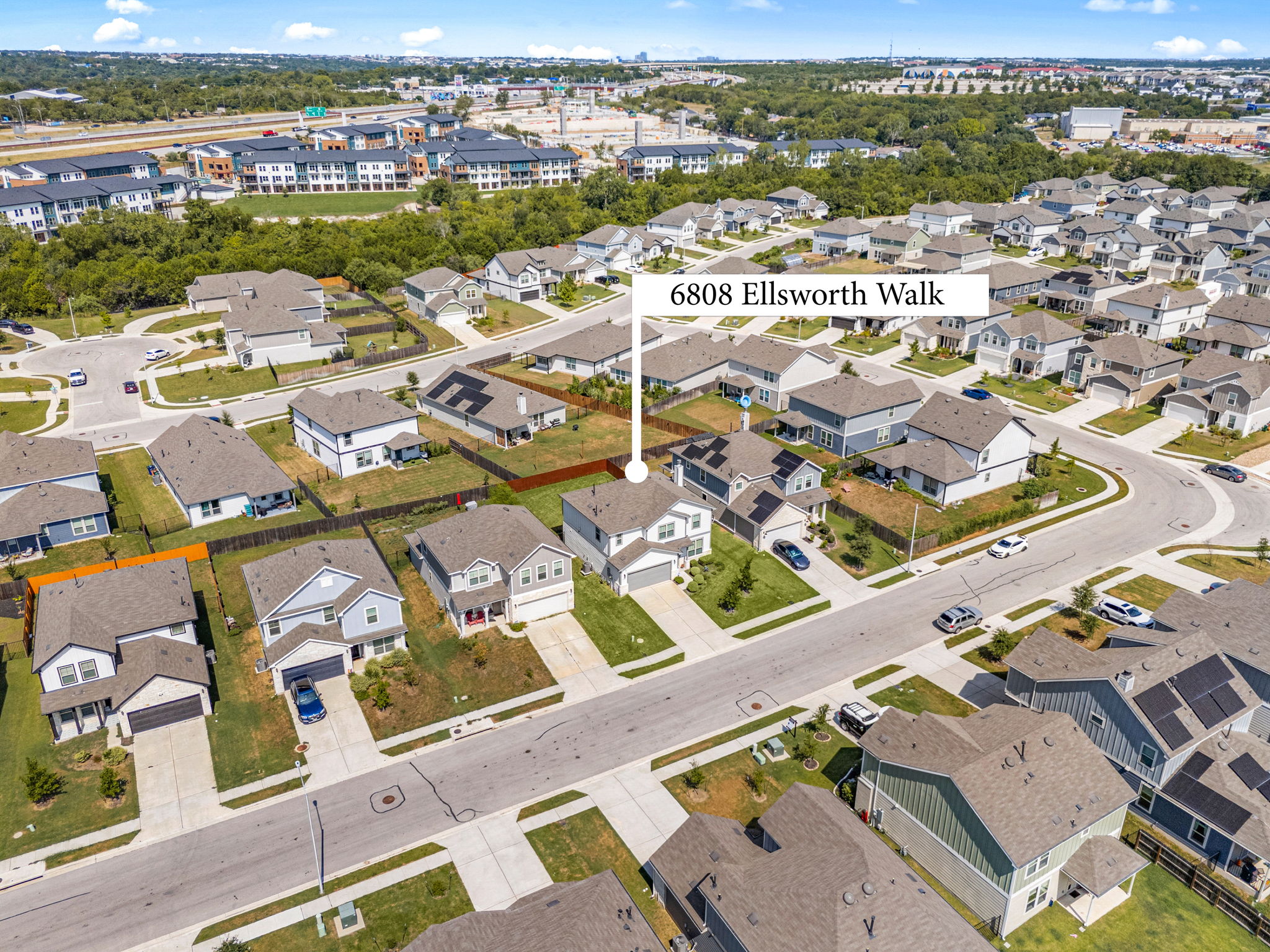 6808 Ellsworth Walk Austin, TX 78724 - Photo 38 of 40 an aerial view of a city with lots of residential buildings