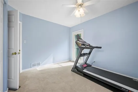 a room with gym equipment
