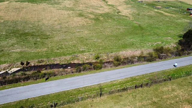 a view of an outdoor space with mountain view