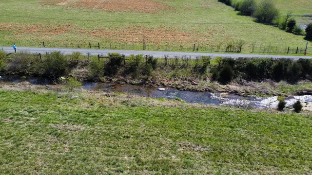 a view of a lush green hillside and houses