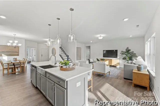 a view of living room and dining room