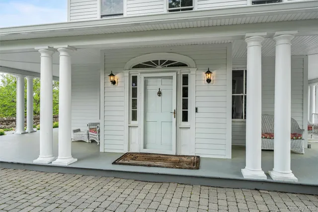 a front view of a house with a window