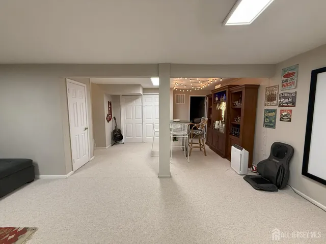 a view of patio with furniture