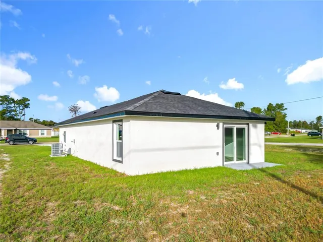 a backyard of a house