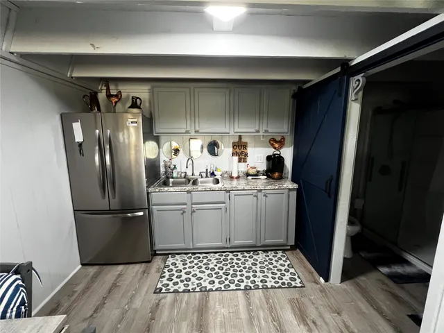 a view of a hallway with workspace