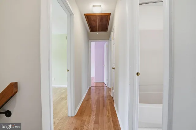 a view of a hallway with a small space