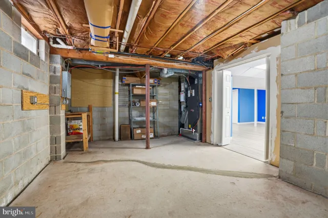 a view of a room with wooden wall