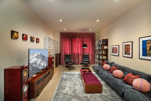 a workspace with furniture and a couch