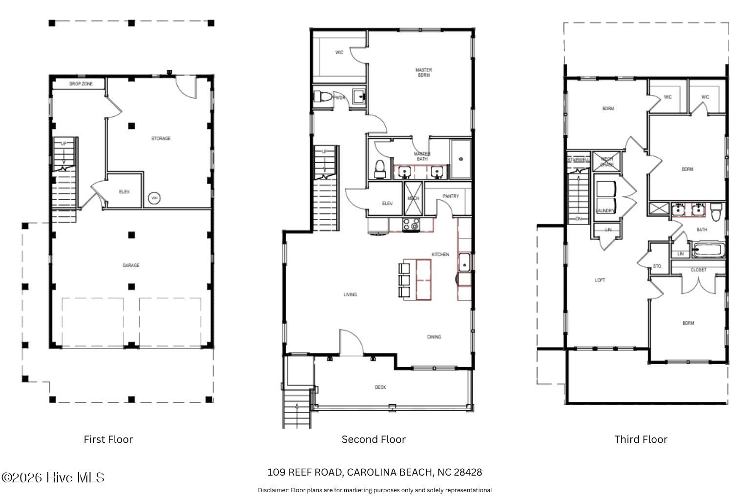109 Reef Road Carolina Beach, NC 28428 - Photo 3 of 11 Representational and marketing purposes only. All marketing and building material are subject to change without notice.