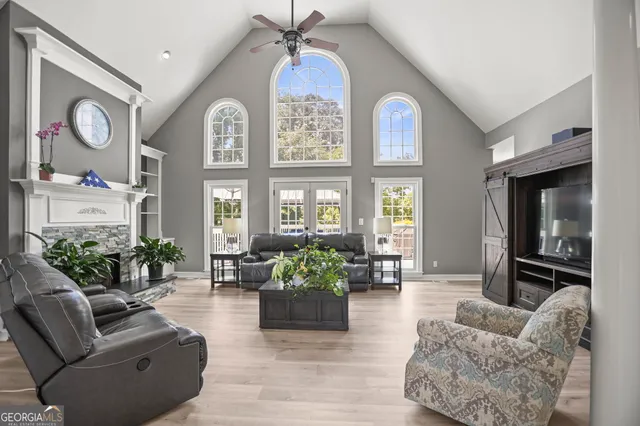a view of a patio on the roof deck
