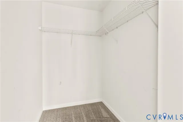 a view of small space with racks on the wall