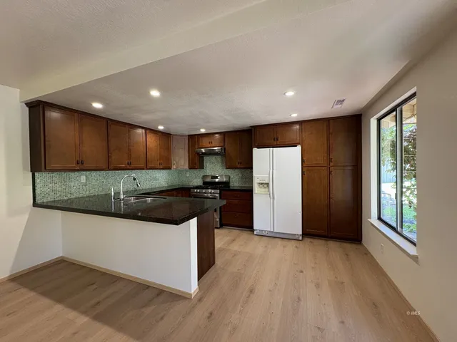 a view of a glass door with a from a window