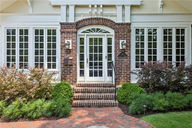 front view of a brick building