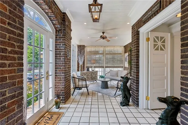 a living room with furniture