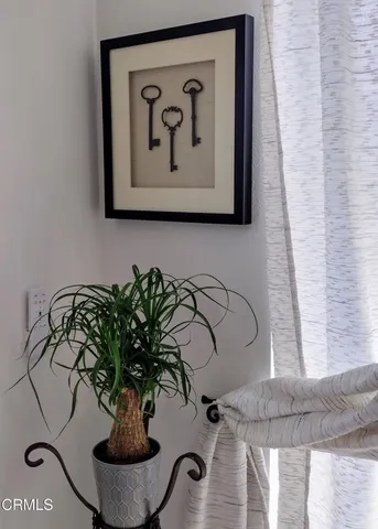 a view of a dresser in the kitchen