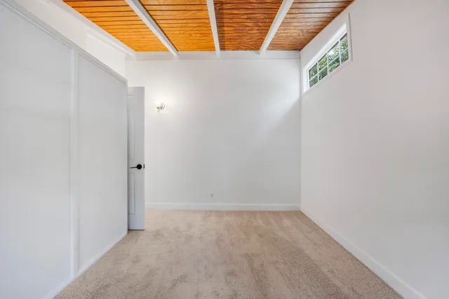a view of a terrace with trees
