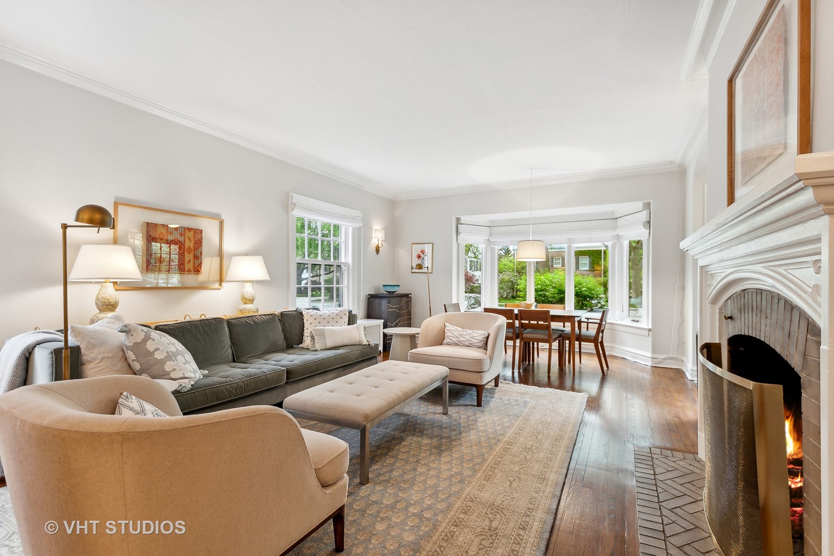 2744 Ridge Avenue Evanston, IL 60201 - Photo 5 of 33 a living room with furniture fireplace and a large window