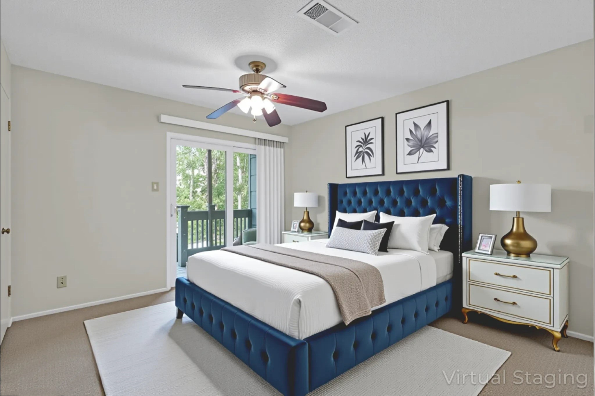 162 Villa Way Coldspring, TX 77331 - Photo 15 of 42 a bedroom with a large bed and a chandelier