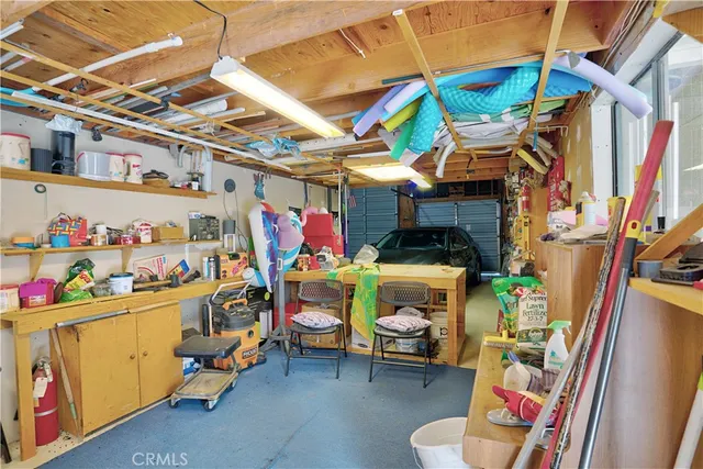 a utility room with lot of items on the wall