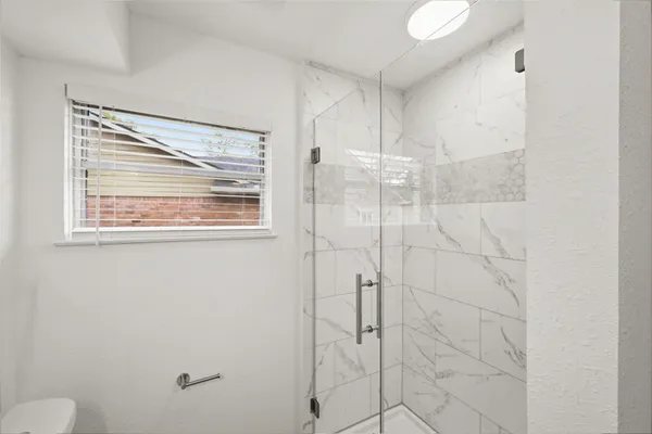 a bathroom with a shower