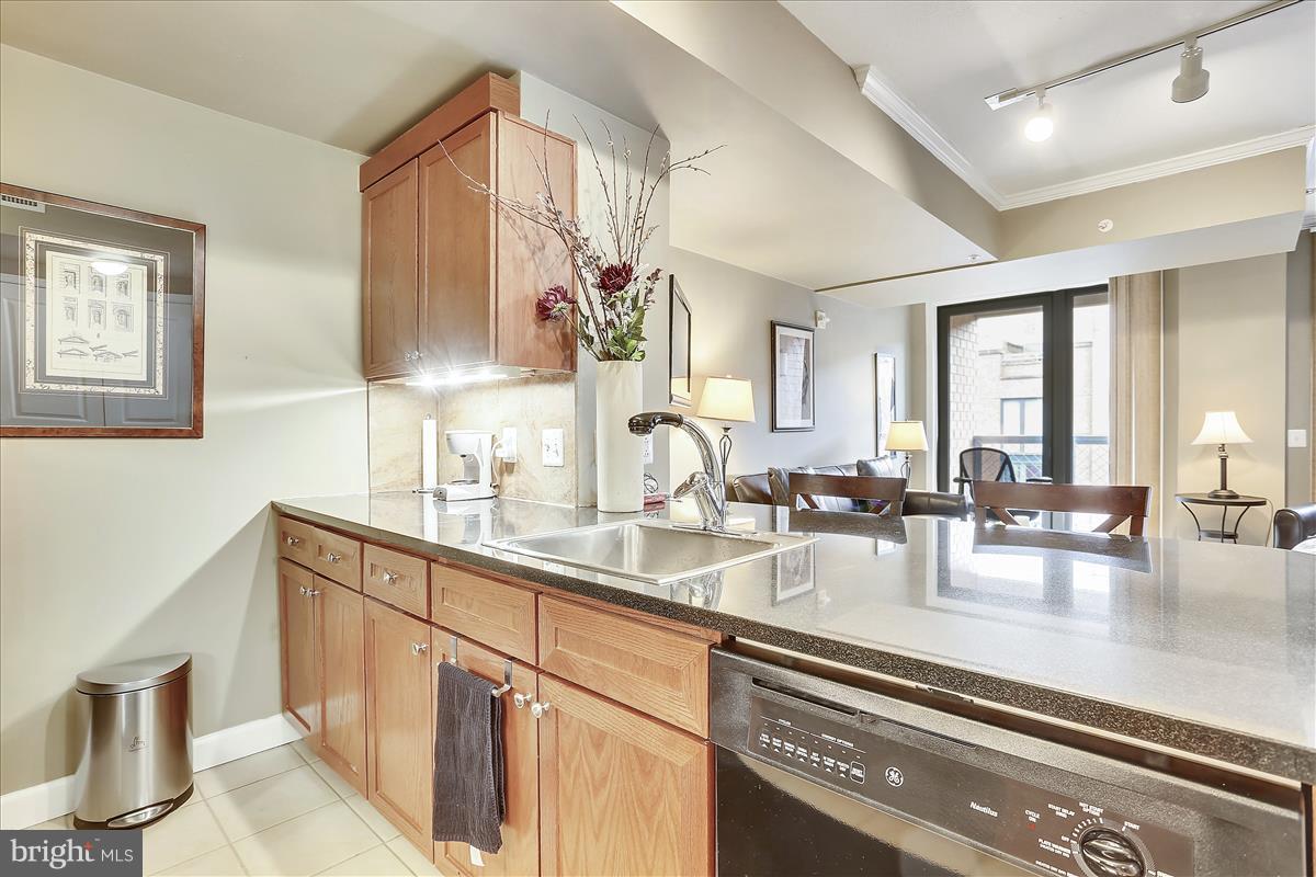 616 E Street Northwest, Unit 1207 Washington, DC 20004 - Photo 3 of 25 a kitchen with sink refrigerator and window