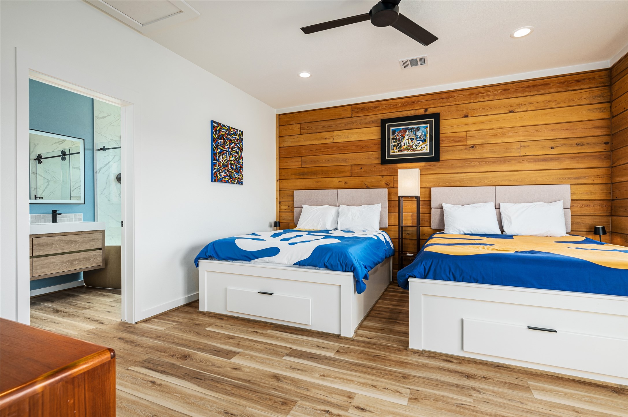 342 Atkinson Street Crystal Beach, TX 77650 - Photo 47 of 50 a bedroom with bed and balcony