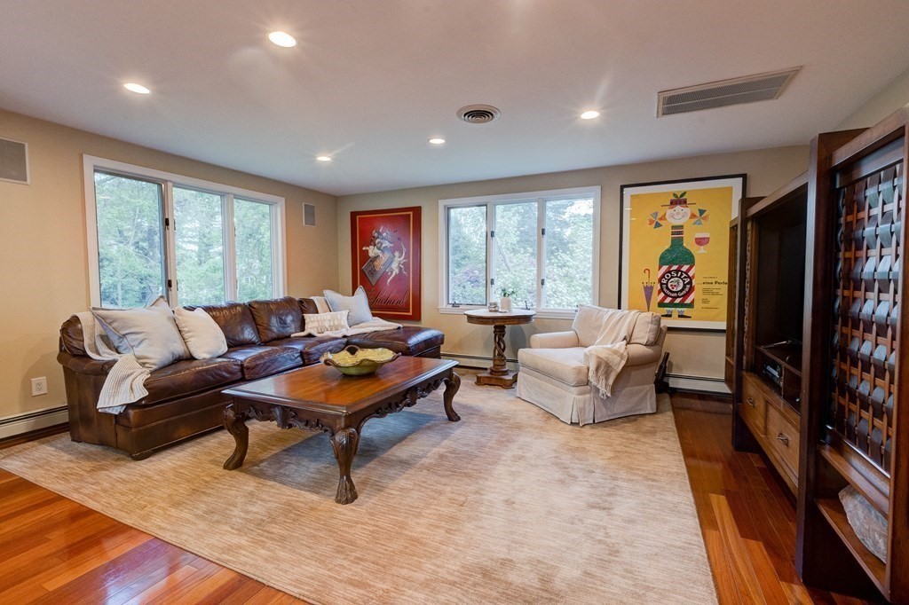 23 Bonwood Road Needham, MA 02492 - Photo 13 of 28 a living room with furniture and a flat screen tv