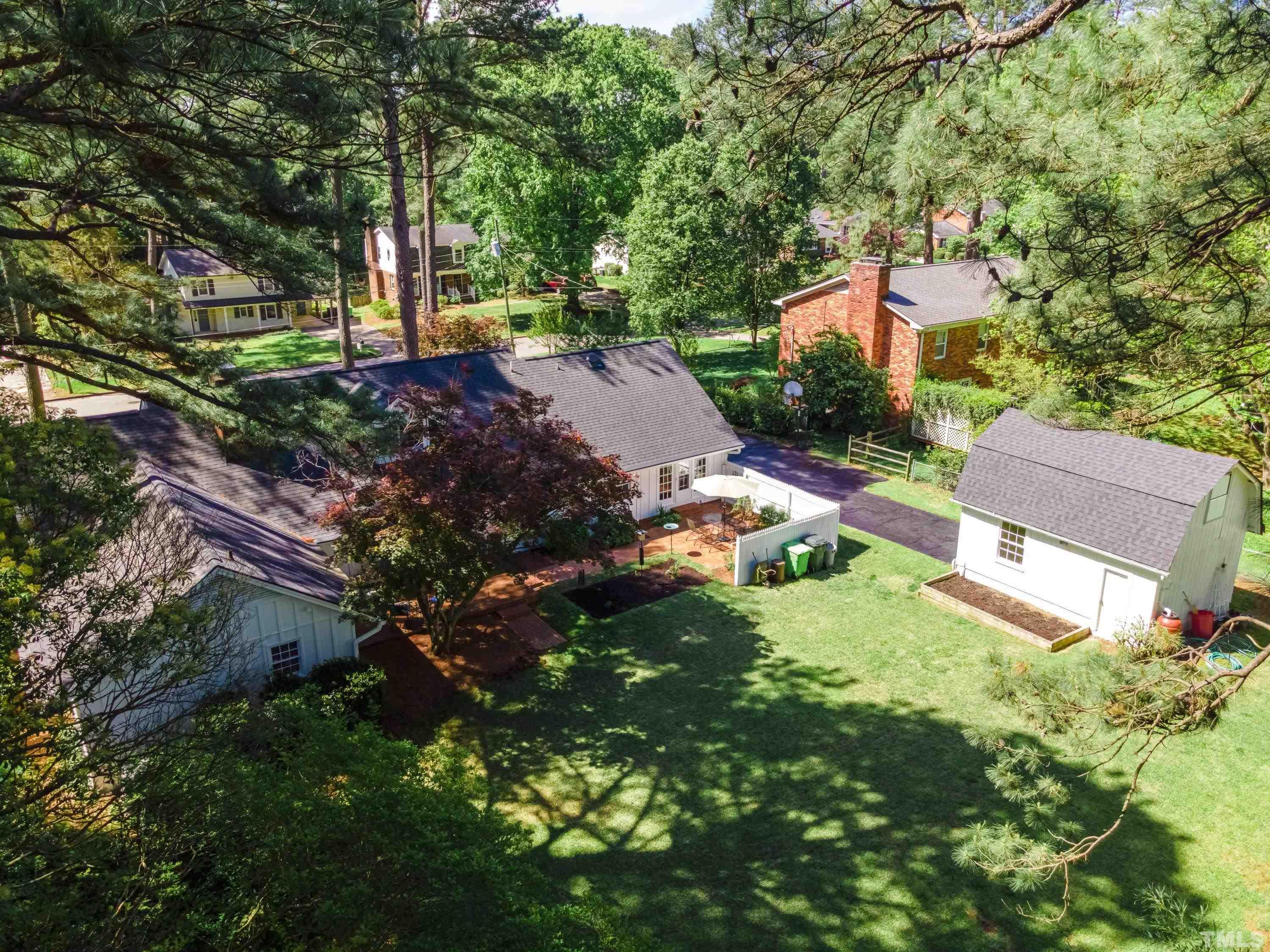 1109 Country Ridge Drive Raleigh, NC 27609 - Photo 62 of 64 an aerial view of residential house with outdoor space