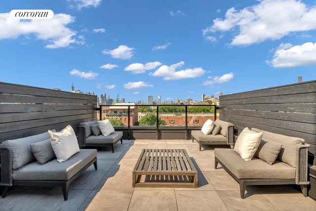 a city view with tall buildings