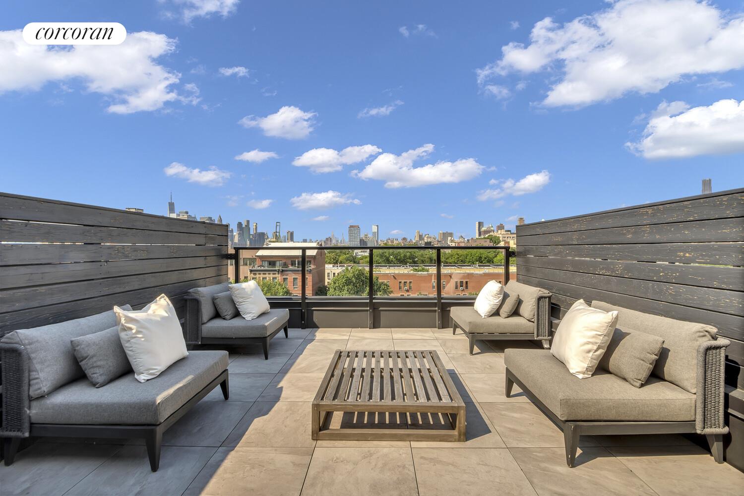 57 Summit Street Brooklyn, NY 11231 - Photo 18 of 22 a roof deck with couches and sky view