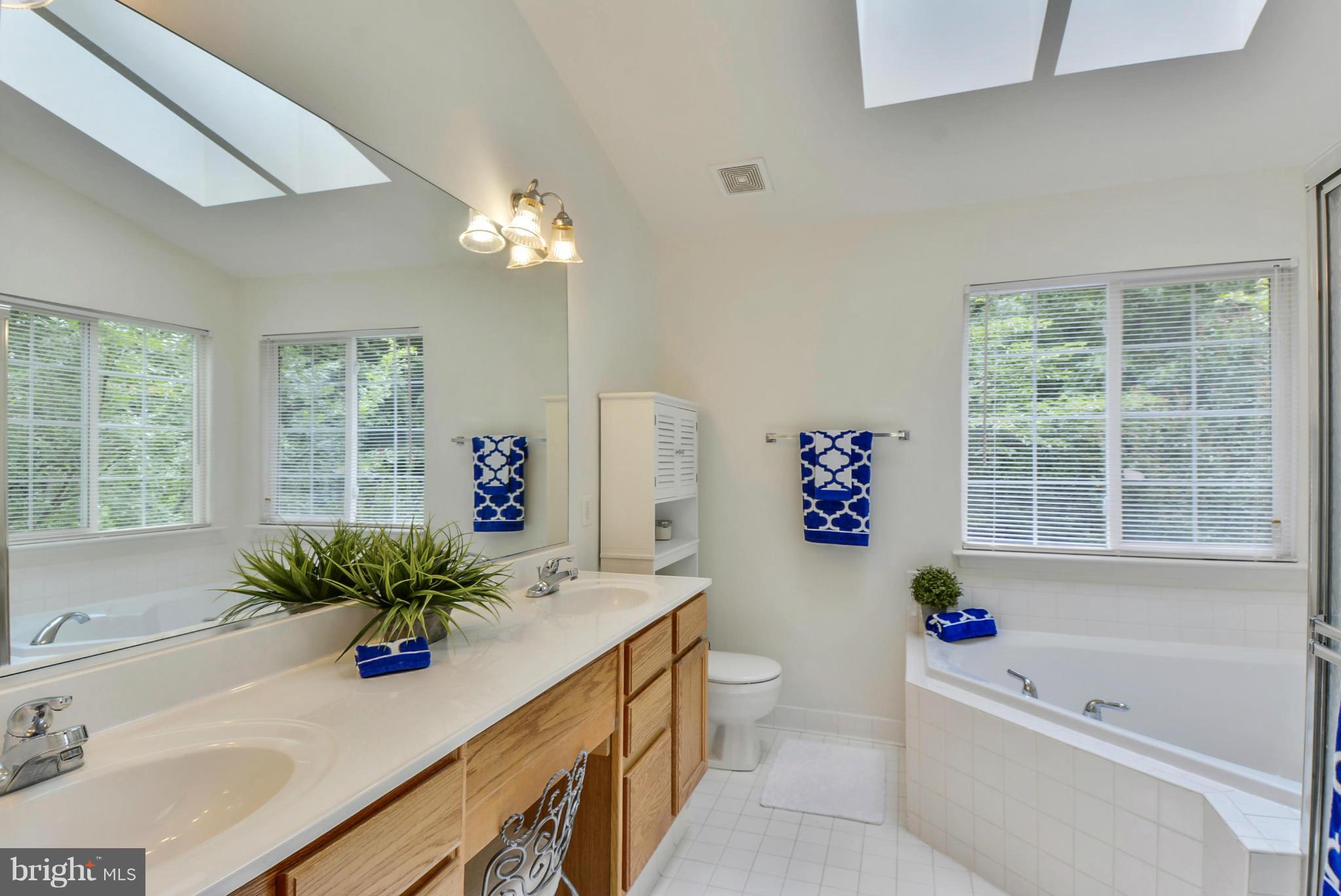 15509 Overchase Lane Bowie, MD 20715 - Photo 15 of 30 a bathroom with a tub a sink and a large mirror