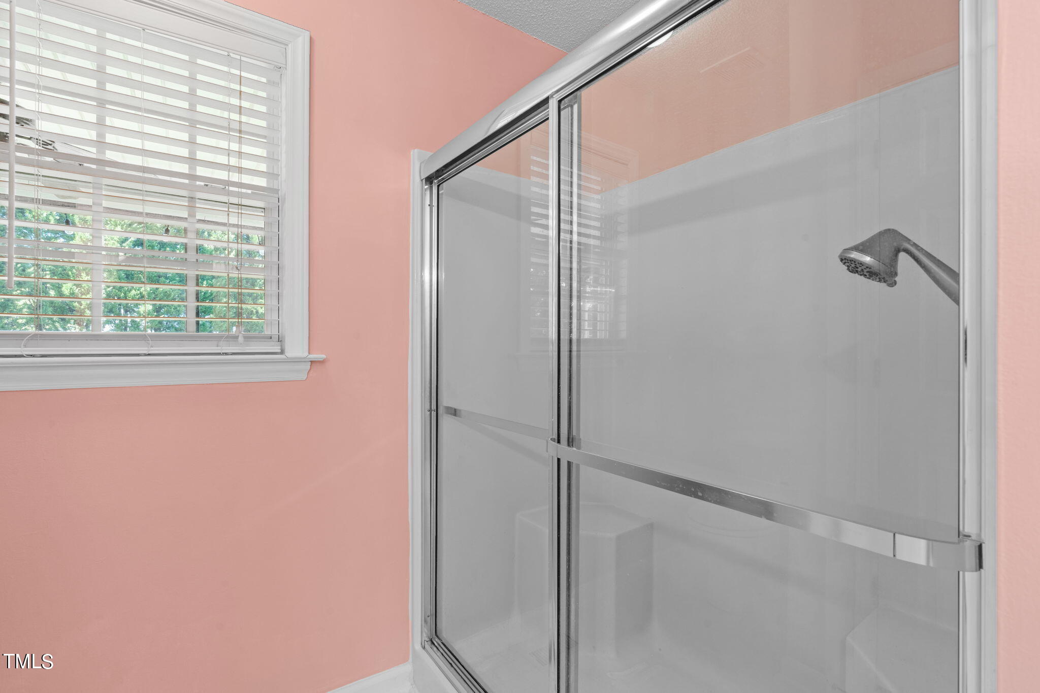 128 Edmondson Drive Willow Spring, NC 27592 - Photo 21 of 38 a bathroom with a glass shower door