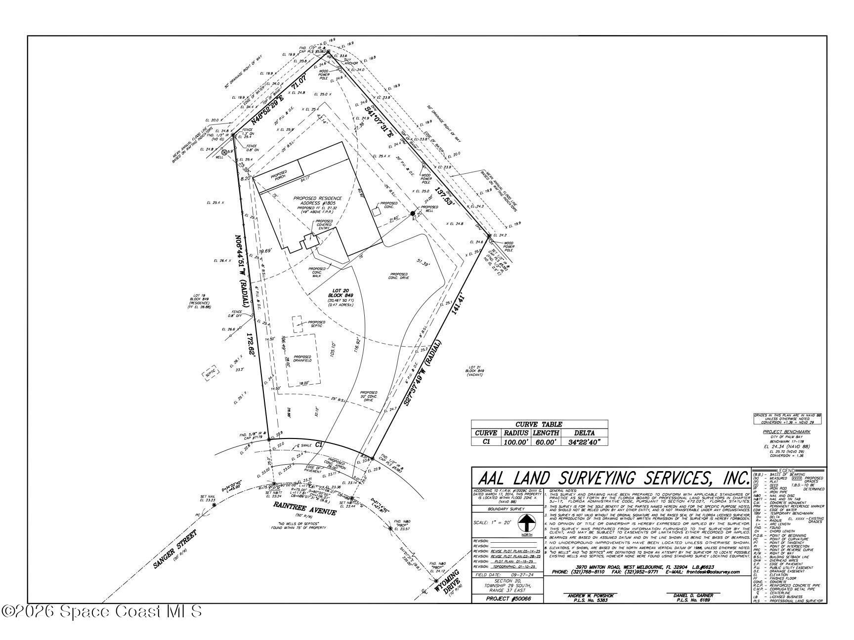 1805 Raintree Avenue Southeast Palm Bay, FL 32909 - Photo 3 of 14 Plot Plan REV per Homeowner Request - Dy
