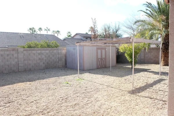 a backyard of a house