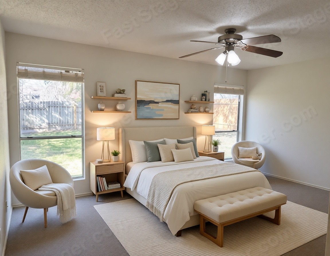331 Fantail Loop, Unit B Austin, TX 78734 - Photo 17 of 17 a bedroom with furniture and a large window