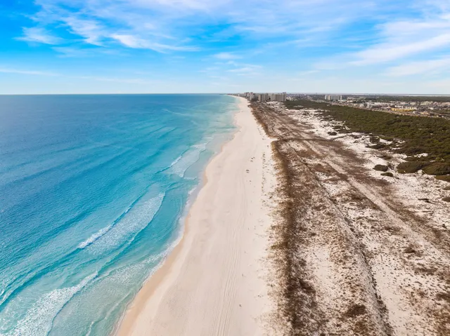 a view of a city with an ocean