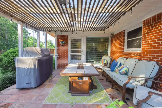 a outdoor living space with furniture