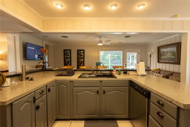 a backyard of a house with seating space