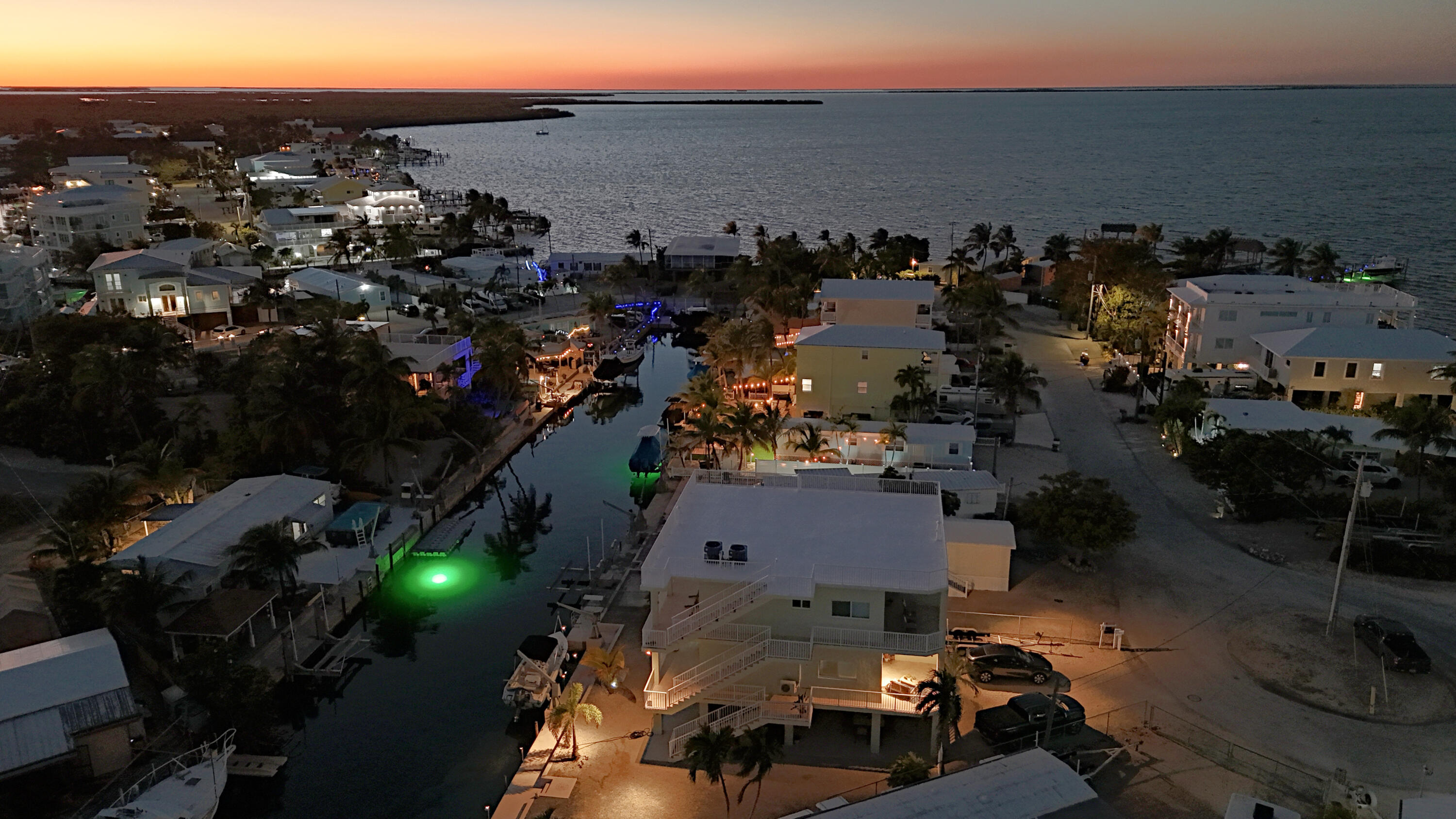 1305 Calder Road Key Largo, FL 33037 - Photo 53 of 57 Aerial Sunset View of Home