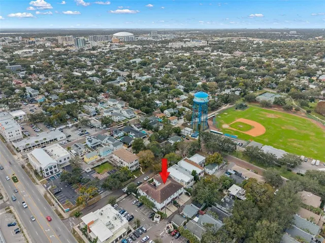 an aerial view of a city