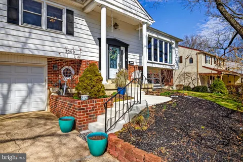 a front view of a house with outdoor space