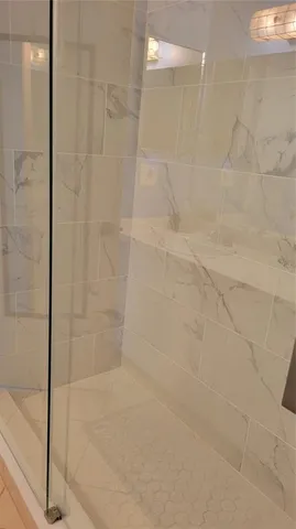 a bathroom with a shower
