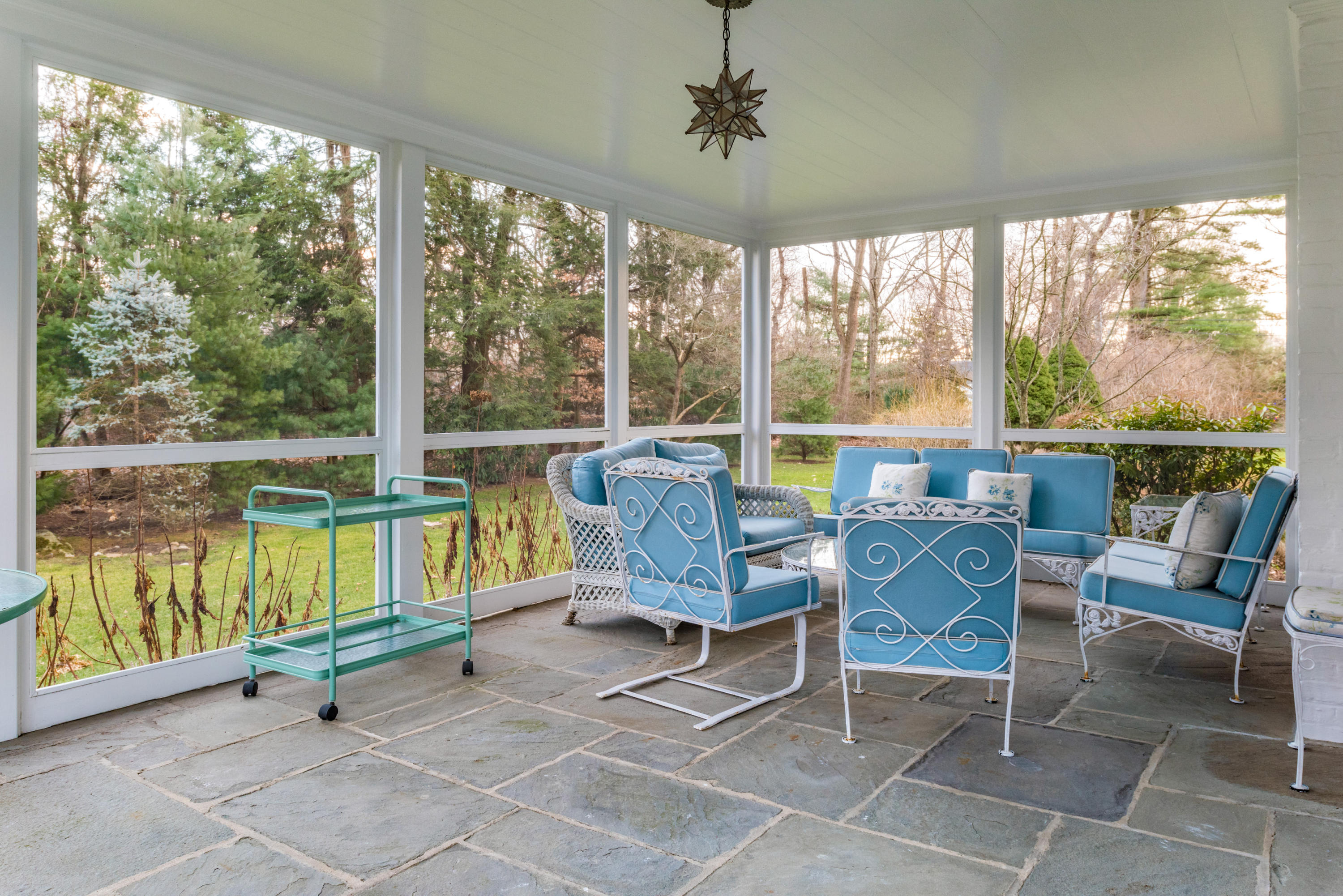 41 St Nicholas Road Darien, CT 06820 - Photo 6 of 39 a living room with furniture and a floor to ceiling window