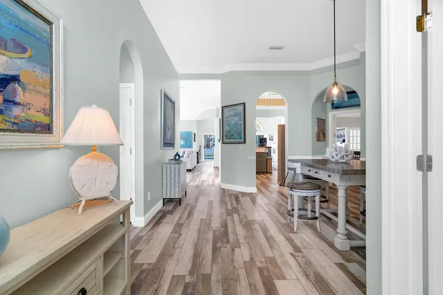a view of kitchen and dining room