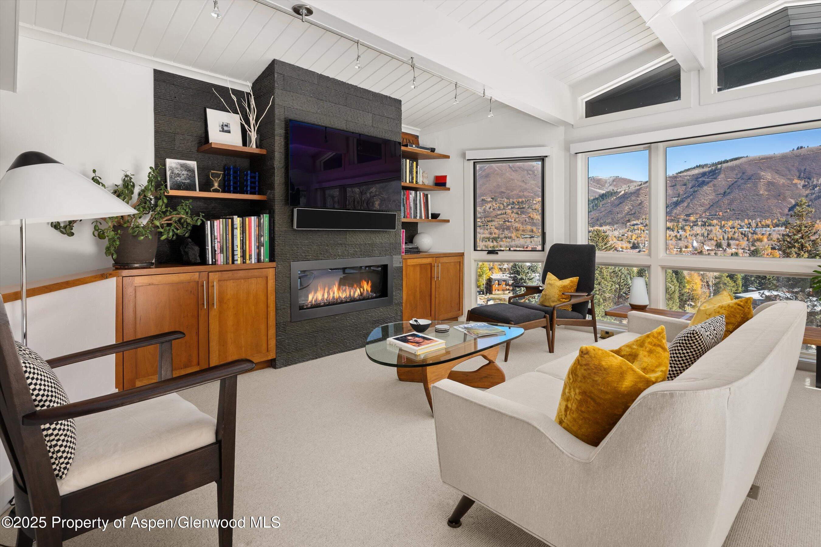809 South Aspen Street, Unit 17 Aspen, CO 81611 - Photo 5 of 34 a living room with furniture fireplace and flat screen tv